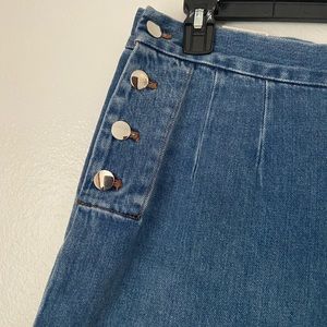 Wide Leg Denim Culottes Jeans